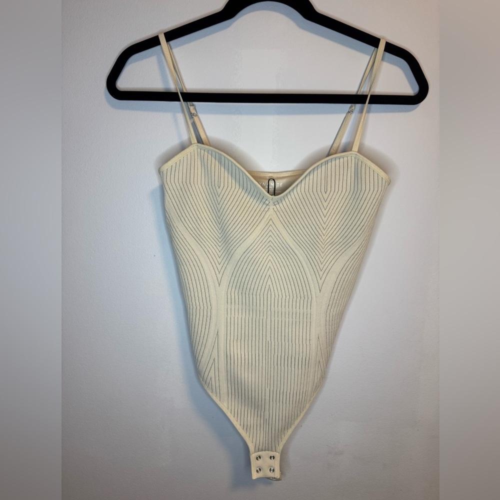 Dynamite Cream Ribbed Bodysuit